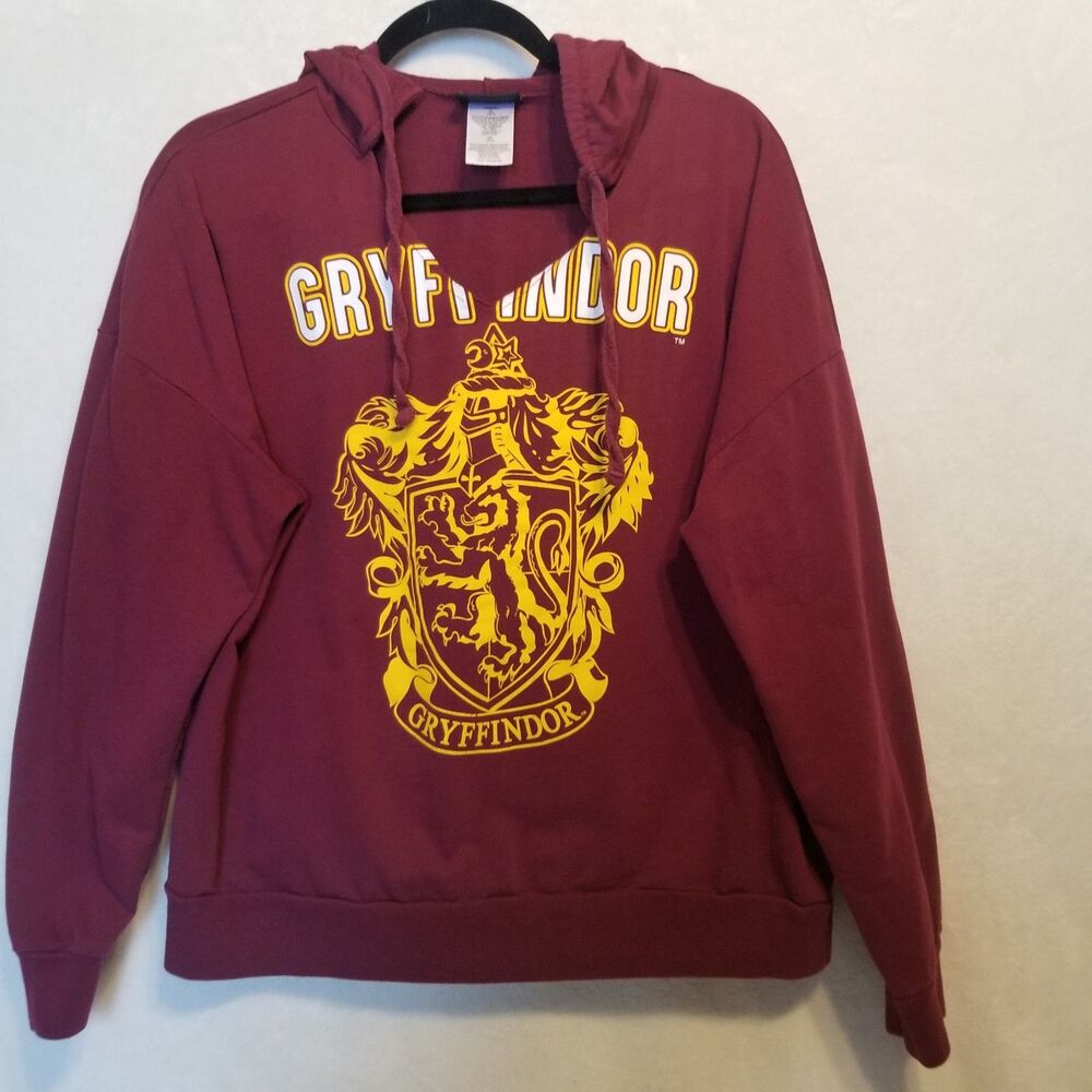 Harry Potter Juniors XL Hoodie Sweatshirt Burgundy Gryffindor Fun Retro Preppy
